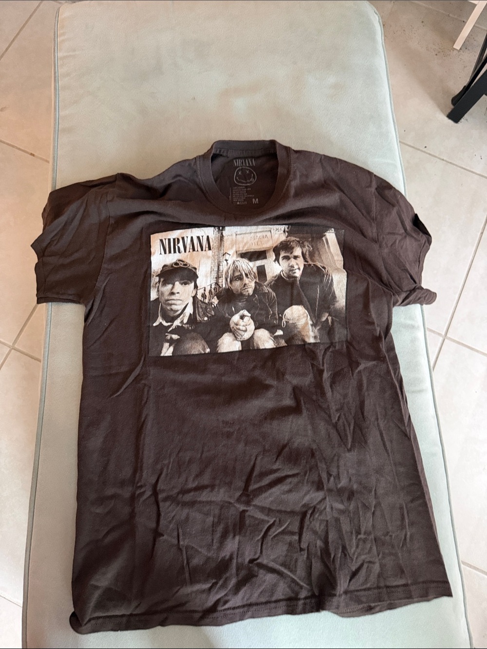 NIRVANA Black Band Photo Graphic Tee